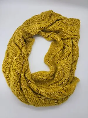 Cocoa + Carmen Infinity Scarf Mustard Yellow One Size Knit Winter Fashion • $10.23