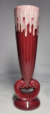 Vintage Royal Haeger Bud Vase Art Pottery Red Drip Glaze 2 Chips In Pictures  • $18