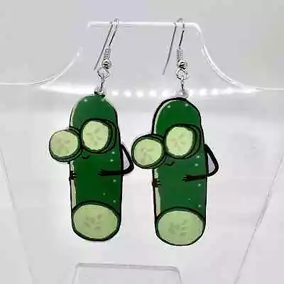 Pickle Earrings - Cucumber Earrings - Vegetable Earrings - Food Earrings - Funny • $10.49