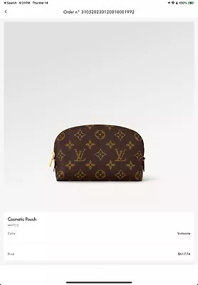 Authentic: Louis Vuitton:  Cosmetic Pouch • $545