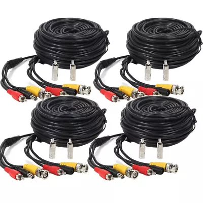 4 Pack 100Ft Security Surveillance Camera Audio Video Power Extension Cable Pre- • $47.62