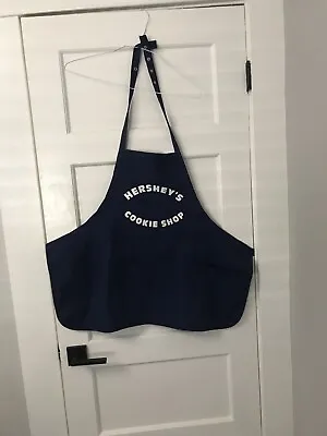 Vintage Navy Blue Chef's Apron HERSHEY'S COOKIE SHOP Made In USA • $18