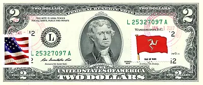 $2 Dollars 2013 Star Stamp Cancel Postal Flag From Isl. Of Man Value $175 • $175
