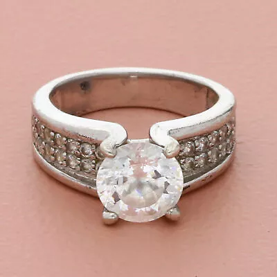 Victoria Wieck Sterling Silver Round-cut Cz Engagement Ring Size 5 • $48