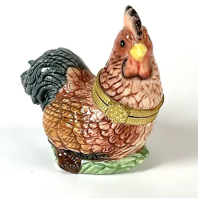 Vtg Chicken/Hen/Rooster Hinged Trinket Box  W/Closure By Westland Giftware/1999 • $13.95
