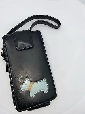 Radley Scottie Dog Mobile Phone Case Holder Soft Black Leather 4  X 2  Free P&P • £5