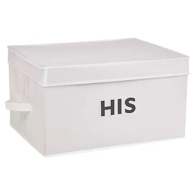 His Foldable Collapsible Fabric Canvas Storage Organiser Bedroom Drawer Box • £3.49