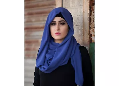 Verona Collection Womens Chiffon Hijab Royal Blue One Size • $12.95