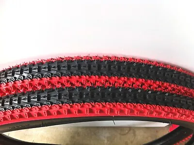 $44.99 • Buy 2pcs Bicycle Tires 26  X 2.10 Vee Rubber 2-tone Red Bmx Cycling Bike