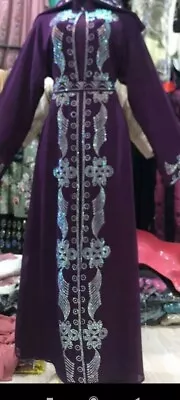 Latest Design Dubai Open Abaya Kaftan Farasha  Maxi Jilbab Jalabiya Burkha • £29.99