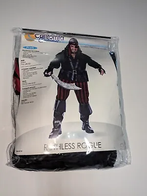 Mens Ruthless Rogue Pirate Halloween Costume Plus Size 48-52 Full Set  • $30