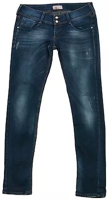 Met Women's Slim Fit Jeans Size 31 Dark Blue Distressed Low Waist Denim • $52.77