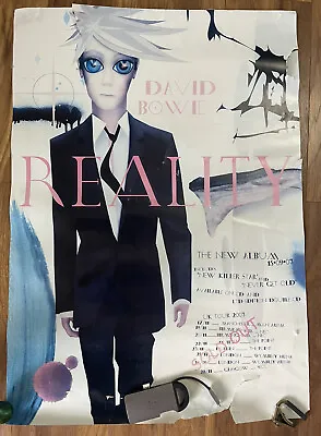 David Bowie - Reality - Promo Poster For Music Shops / Tour Dates / Faded/tears • £19.50