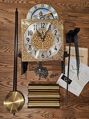 Herschede Grandfather Clock Moon Dial Movement Weights Pendulum Chimes Chains  • $549.99