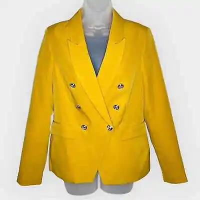 NWT JULES & LEOPOLD Mustard Yellow Double Breasted Blazer Size Medium • $55
