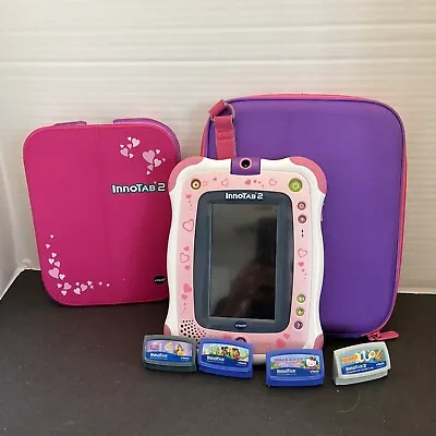 VTech InnoTab 2 Pink 4 Games  NO AC Adapter Or Stylus Case Included • $25
