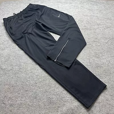 Nike Running Track Pants Men XL Black Stretch Ankle Zip 32  Zip Pocket Tapered • $21.99