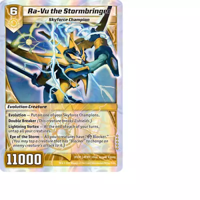 Kaijudo X1 RA-VU THE STORMBRINGER Super Rare D1 4EVO Foil EVO FURY Duel Masters • $2