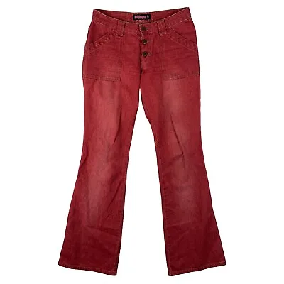 Vintage Y2K Bubblegum Pink Red Womens Pants Size 5/6 EXCELLENT CONDITION Flare • $34.92