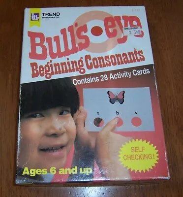 Bull's Eye Beginning Consonants Flash Cards Trend Ent 28 Pc Vintage Set • $7.25