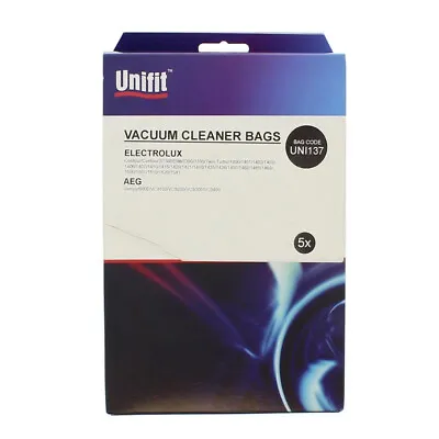 Unifit Vacuum Hoover Clean Cleaner Bags Bag UNI 137 Pack Of 5  Z1390 Z1390 Z1395 • £4.65