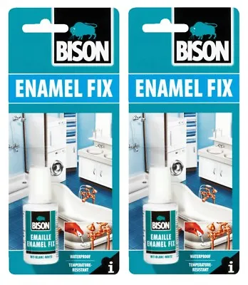 2 X Bison Enamel Fix Repair Kit White Touch Up Paint Fixchip On Bath Sink 20ml • $83.37