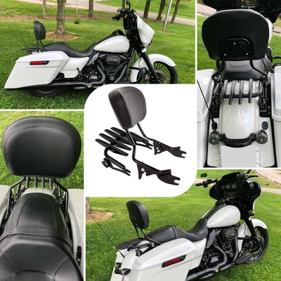 $104.90 • Buy Backrest Sissy Bar & Stealth Rack For 09-23 Harley Road Glide Street Glide