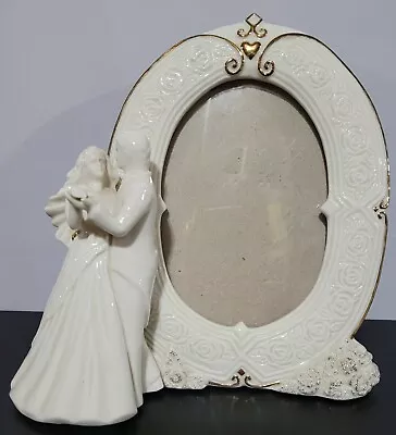 Mikasa Fine Porcelain Wedding Bells Bride & Groom 3 1/2 × 5  Picture Frame FK018 • $18.50