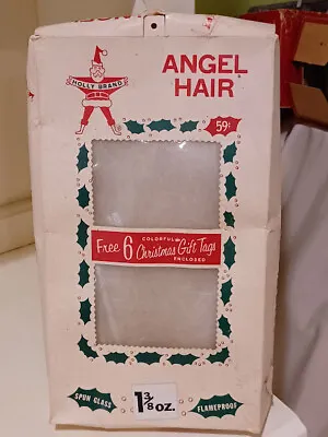 Vintage Christmas HOLLY BRAND Angel Hair Spun Glass In Box - B. WILMSEN • $19