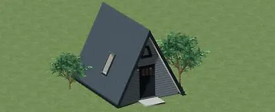 A-Frame Plans 252 Sq.ft. For Backyard Office Guest House FREE SHIPPING • $48