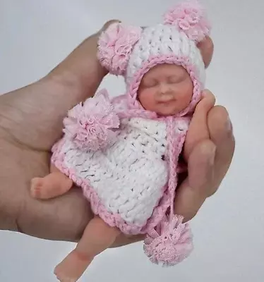 4.5-Inch Micro Preemie Full Body Silicone Baby Girl Doll - Lifelike Mini Reborn  • $25.87