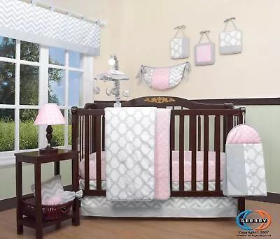 12PCS Bumperless  Salmon Pink Baby Nursery Crib Bedding Sets • $50