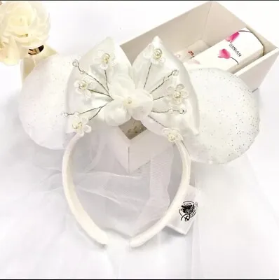 Disney Parks Ears Love White Girlfriend Wedding Minnie  Headband • $29.99