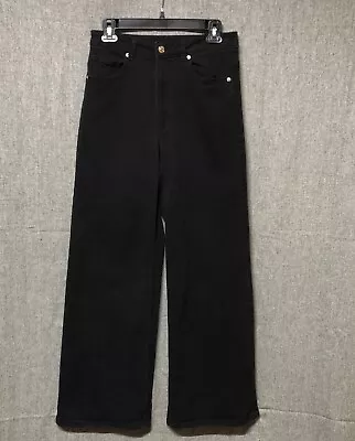 H&M Divided Ultra High Rise Flared Sz 8 Black Denim Jeans 90s Y2K • $20