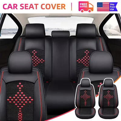 2024 For Volkswagen Ice Silk PU Leather Car Seat Covers Full Set/2xFront Cushion • $93.52