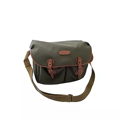 Billingham Large Hadley Shoulder Bag | Sage / Tan Leather Trim Open Box No Tags • $215