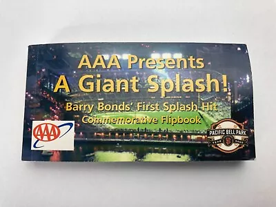 San Francisco Giants Barry Bonds First Splash Hit Flipbook AAA SGA Pac Bell 2000 • $9.99