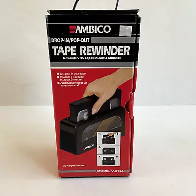 AMBICO VHS Rewinder Video Tape Auto Pop Up Model V-0756 3 Minute Rewind • $49.99