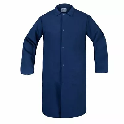 New Butcher Lab Coat Frock Jacket Pocketless Snap Closure Navy Blue 2XL • $16.49