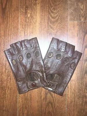 Men Driving Gloves Men Half Finger/Finger Less Leather Driving Gloves  • $24.99