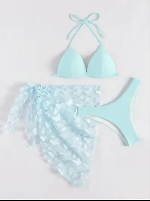 Lit Sexy Add A Size Bikini Top High Leg Demi-Thong 🔥 3d Butterflies Sarong 🦋 • $59