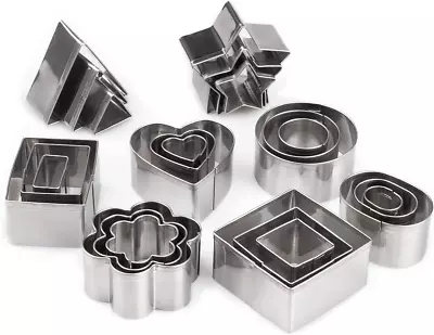 Mini Metal Cookie Cutters Set - 24 Pcs Clay Cutters/Mini Fruit Vegetable Cutters • $17.47