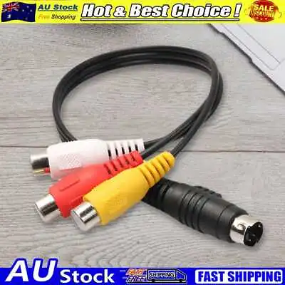 4 Pin S-Video To 3 RCA Adapter Cable Conversion Cord Black For Computer Laptop • $7.21