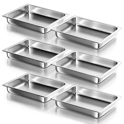 1/2 Half Size Steam Table Pans 6-Pack 2.5 Inch Deep Restaurant Steam Table Pans • $63.99