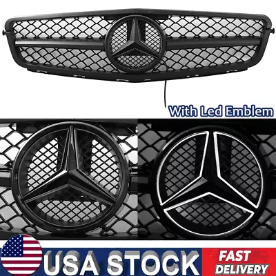 AMG Style Grill Black Grille For Mercedes Benz W204 C180 C250 C300 C350 2008-14 • $100.03