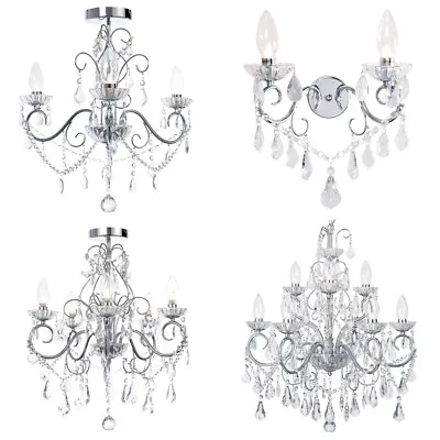 Litecraft Vara Bathroom Chandeliers 359 Arm & 2 Arm Wall Lights - 2 Colours    • £252.99