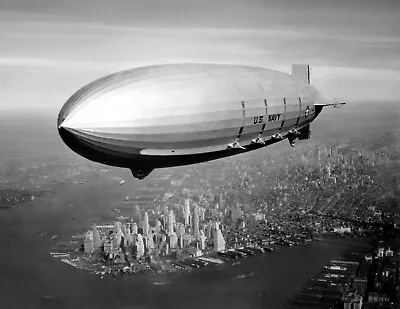 1933 USS Macon Airship Over New York City Vintage Photograph 8.5  X 11  Reprint • $14.84