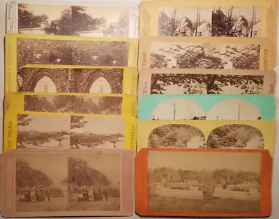 AMERICAN SCENERY ~ LOT Of 12 Antique Stereoview Cards ~1870's • $13