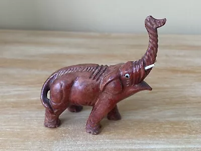 Vintage Wooden Miniature Mini Elephant Figurine Statue • $6