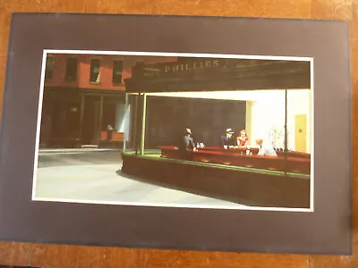 Nighthawks By Edward Hopper Building Repro Matted Print • £12.53